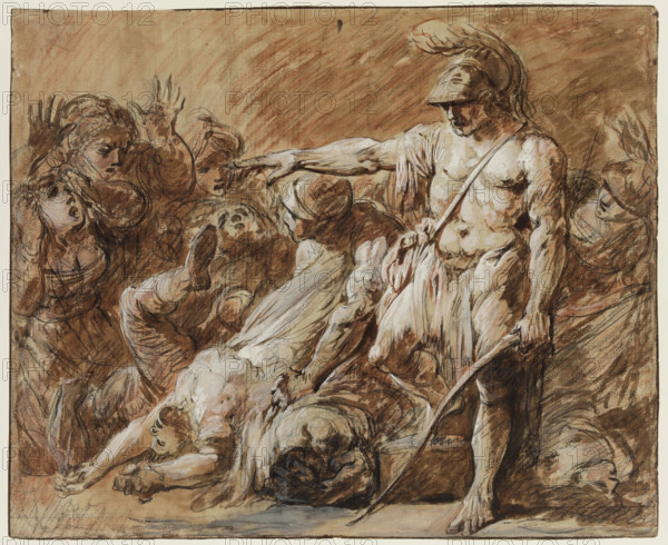 Odysseus Ordering Telemachus to Cleanse the Hall of the Dead, c1781. Creator: Jacques Gamelin.