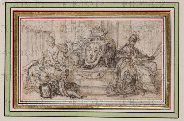 Heraldic Design for Pococke's "A Description of the East," London, 1743. Creator: Hubert Francois Gravelot.