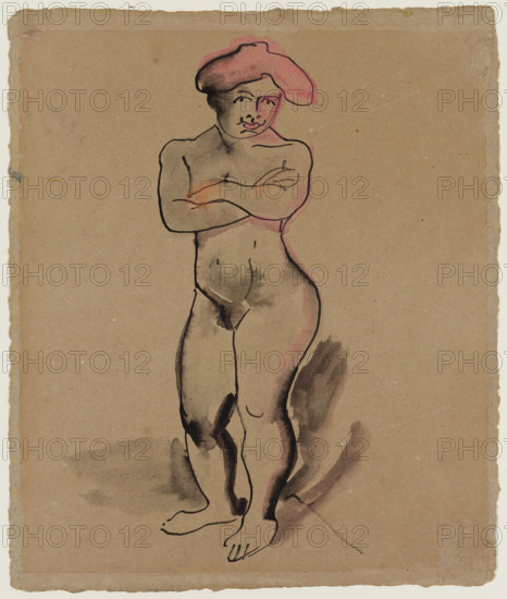 Standing Female Nude, c1910. Creator: Max Pechstein.