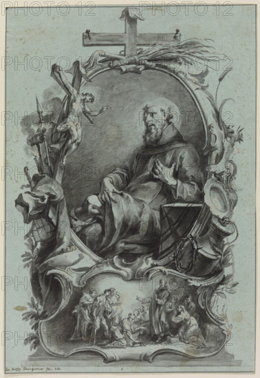 Saint Bernard of Clairvaux, 1760. Creator: Johann Wolfgang Baumgartner.