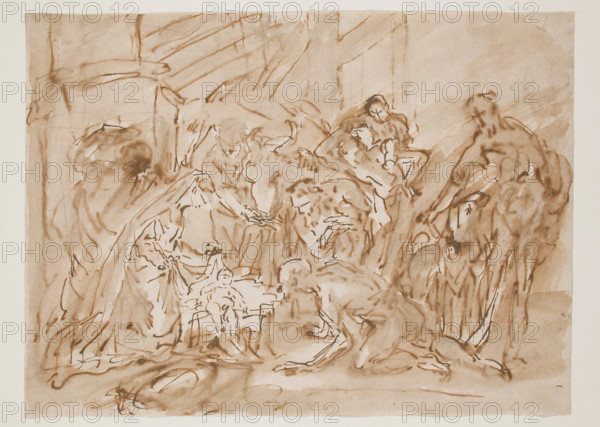 Adoration of the Shepherds, 17th century. Creator: Antonio Balestra.