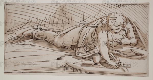 Saint Mary Magdalene in the Wilderness, between 1560 and 1569. Creator: Luca Cambiaso.