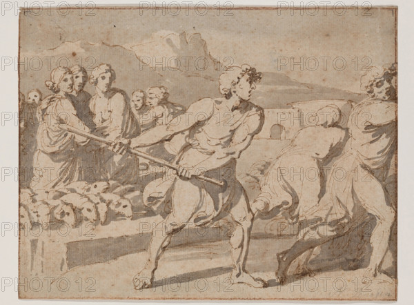 Moses and the Daughters of Jethro, between 1775 and 1780. Creator: Louis Adrien Masreliez.