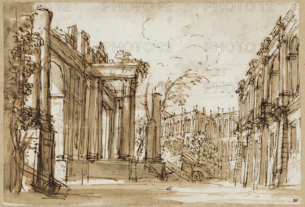 A Fantastic View of an Imperial City, c.between 1740 and 1760. Creator: Giuseppe Valeriani.