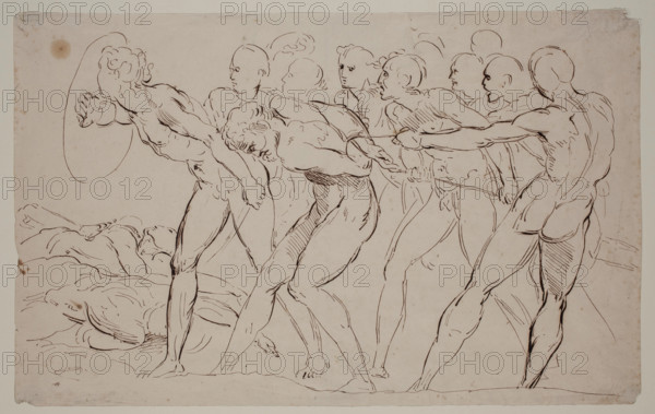 Battle Scene with Captives, 19th century. Creator: Unknown Italian; After Raphael Italian, 1483-1520.