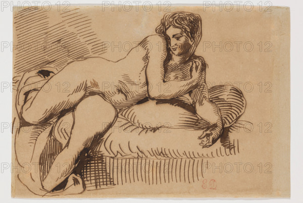Odalisque, between early 19th and mid-19th century. Creator: Eugene Delacroix.