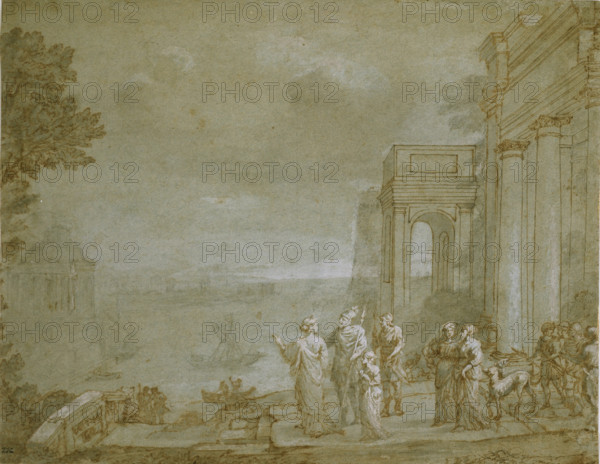 View of Carthage with Dido and Aeneas, 1676. Creator: Claude Lorrain.