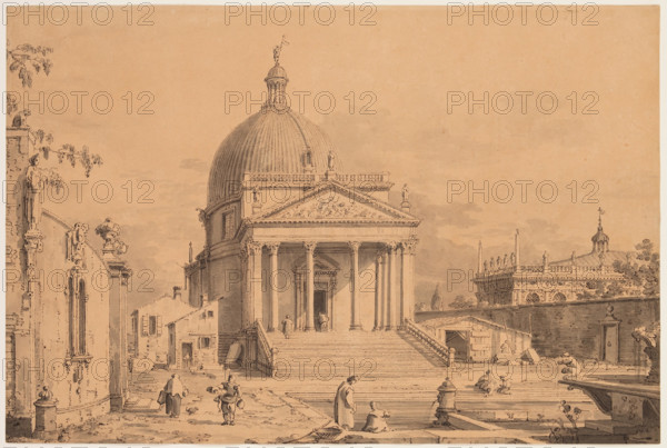 Veduta Ideata with San Simone Piccolo, c1735. Creator: Canaletto.