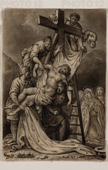 Descent from the Cross, early 19th century. Creators: Alexandre Joseph Desenne, Jesus Christ.