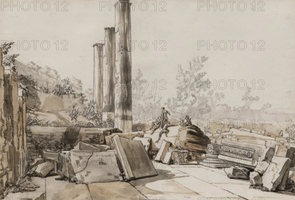 Ruins of the Temple of Serapis at Pozzuoli, 1750. Creator: Claude-Joseph Vernet.