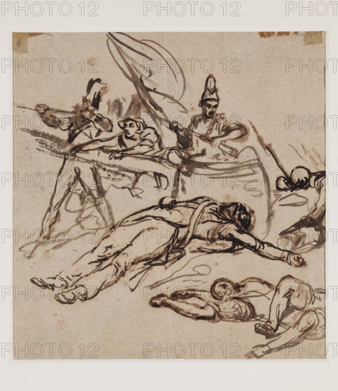 Battle Scene, between 1804 and 1860. Creator: Auguste Raffet.