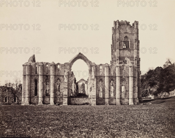 Fountains Abbey, between 1870 and 1880. Creator: Francis Frith.