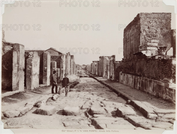 Pompeii - Strada della Fortuna, between 1850 and 1900. Creator: Alinari.