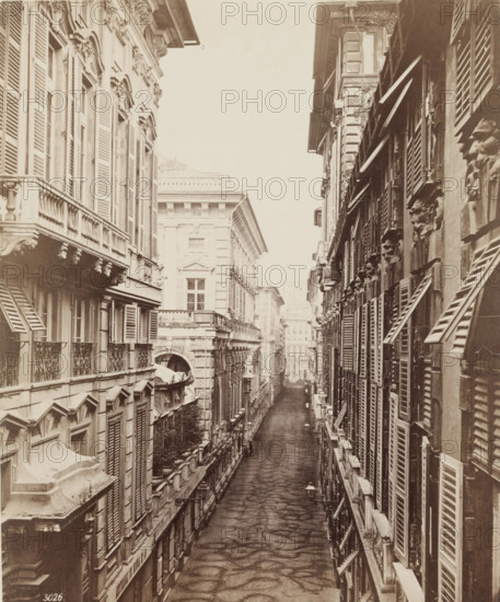 Via Garibaldi, Genoa, mid-late 19th century. Creator: Alfredo Noack.