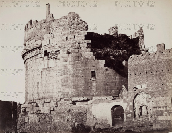 Tomb of Cecilia Metella, Rome, c1860. Creators: Gioacchino Altobelli, Pompeo Molins, Altobelli & Molins.
