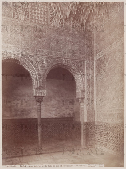Interior of the Alhambra, Granada, c1885. Creator: Juan Laurent.
