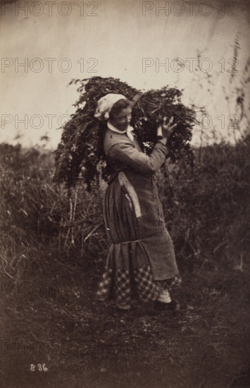 Untitled (Woman Carrying Sticks), c1870s. Creator: Giraudon's Artist.