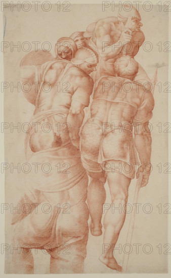 A Group of Soldiers from the Crucifixion of Saint Peter, after 1550. Creator: Unknown Italian; After Michelangelo Italian, 1475-1564.
