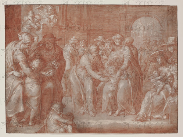 Suffer the Little Children to Come Unto Me, c1621. Creator: Joachim Anthonisz Wtewael.