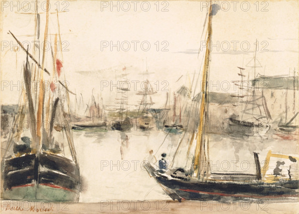 Ships in the Harbor, c1875. Creator: Berthe Morisot.