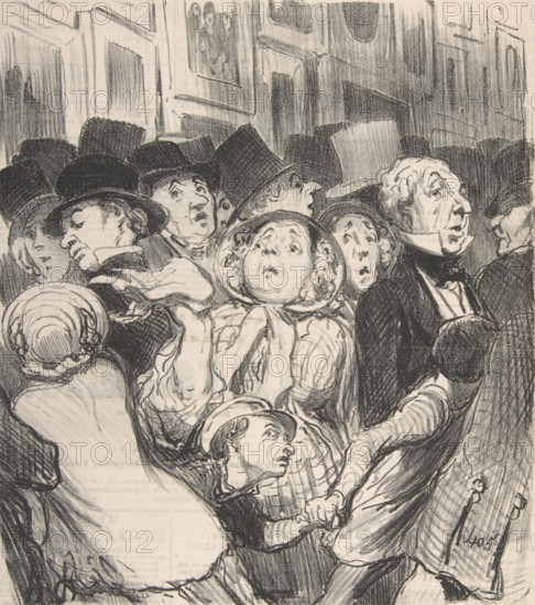 Le Public au Salon - un jour où l'on ne paye pas, 1852.  Creator: Honore Daumier.