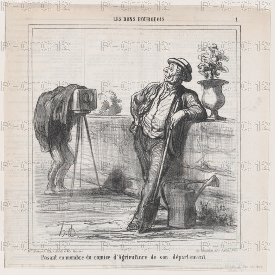 Posant en membre du comice d'Agriculture de son département, 1865.  Creator: Honore Daumier.