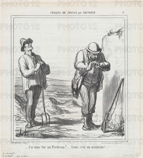 J'ai donc tué un Perdreau!, 1864.  Creator: Honore Daumier.