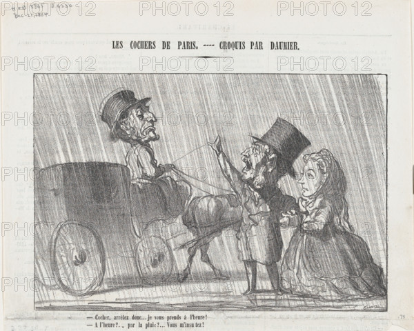 Cocher, arrêtez donc..., 1864.  Creator: Honore Daumier.