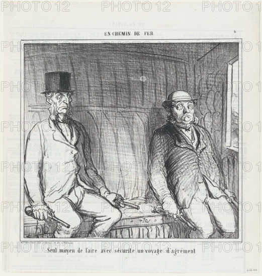 Seul moyen de faire avec sécurité un voyage d'agrément, 1864. Creator: Honore Daumier.