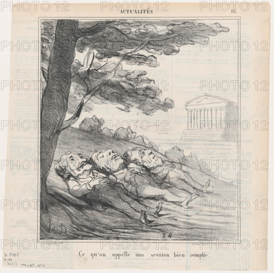 Ce qu'on appelle une session bien remplie, 1870. Creator: Honore Daumier.