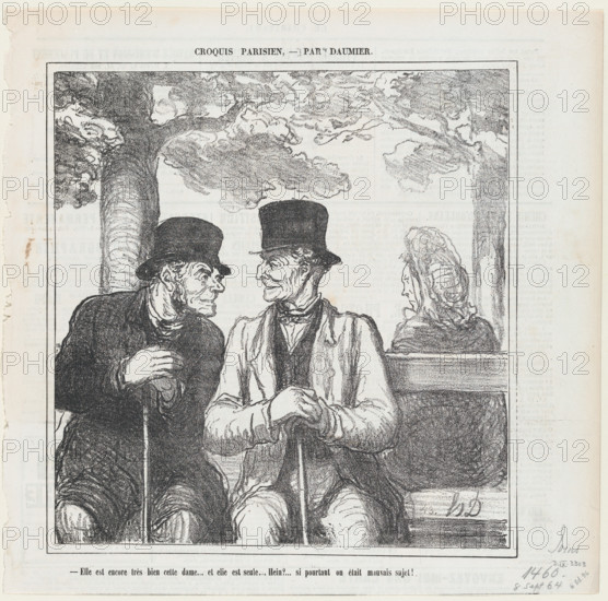 Elle est encore très bien cette dame...et elle est seule, 1864. Creator: Honore Daumier.
