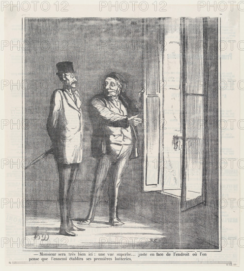 Monsieur sera très bien ici: une vue superbe..., 1870.  Creator: Honore Daumier.