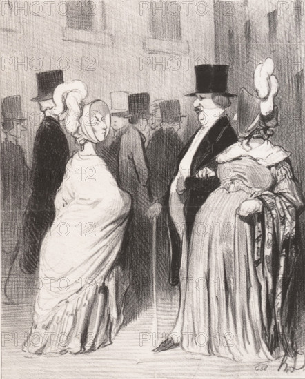 Les Etrangers à Paris: Les Etrangers dévisagés par eux mêmes, 1844. Creator: Honore Daumier.