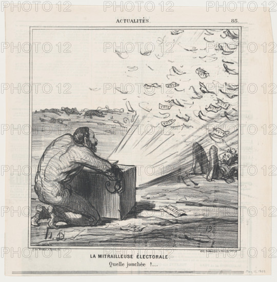 La Mitrailleuse Électoral, 1869.  Creator: Honore Daumier.