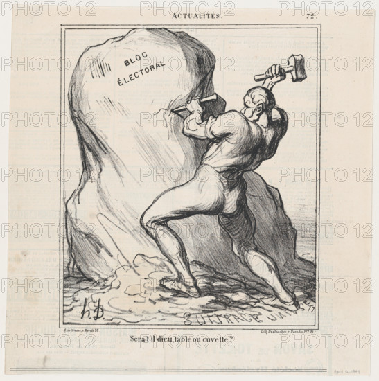 Sera t-il dieu, table ou cuvette, 1869.  Creator: Honore Daumier.