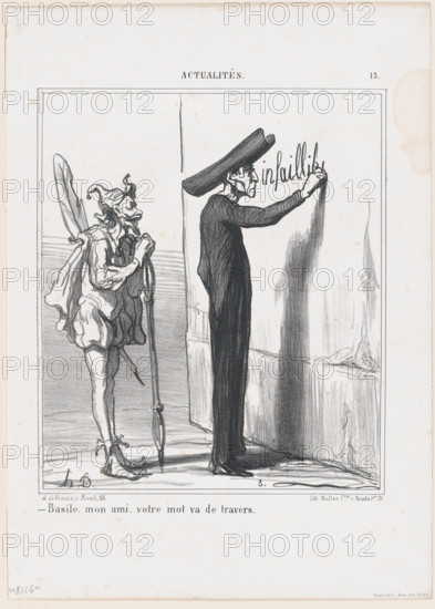 Basile, mon ami, votre mot va de travers, 1870.  Creator: Honore Daumier.