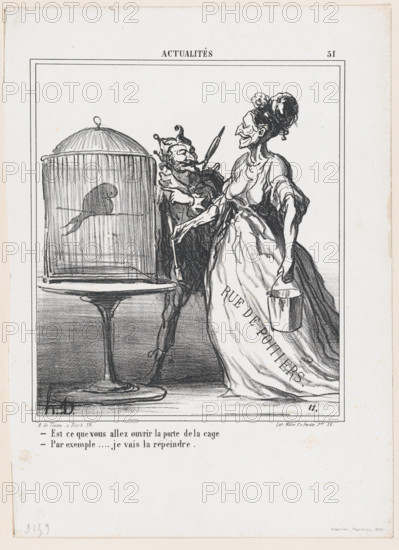 Est-ce que vous allez ouvrir la porte de la cage..., 1870.  Creator: Honore Daumier.