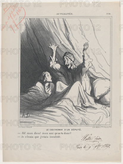 Le Cauchemar d'un Député, 1869. Creator: Honore Daumier.