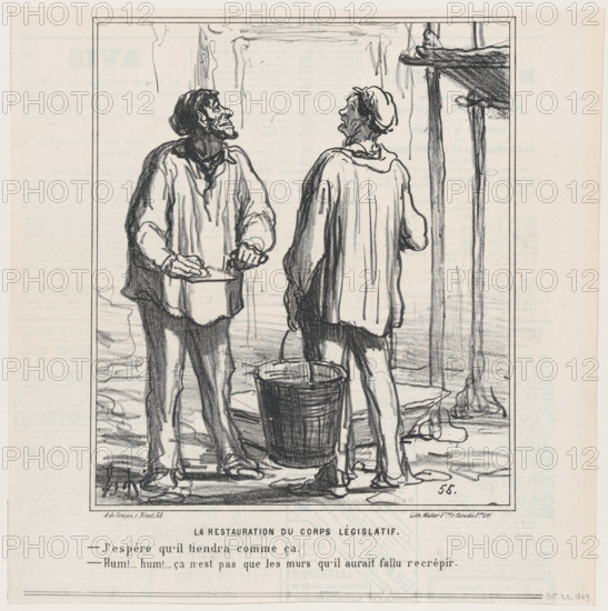 La Restauration du Corps Législatif, 1869. Creator: Honore Daumier.