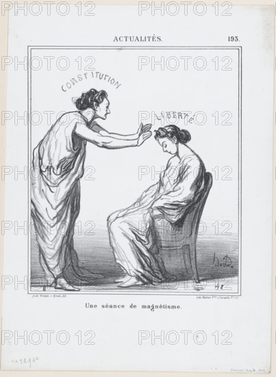 Une séance de magnétisme, 1869. Creator: Honore Daumier.