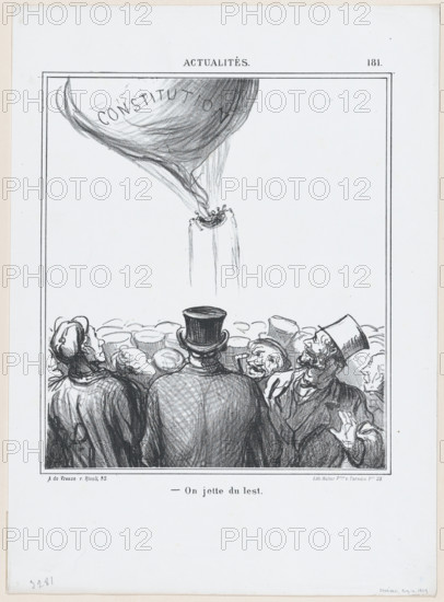 On jette du lest, 1869.  Creator: Honore Daumier.