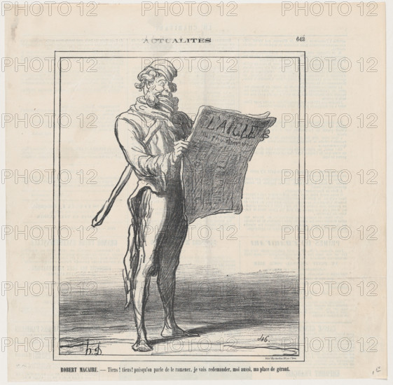 Robert Macaire: Well, well, it seems he's allowed to return! Maybe I should ap..., October 19, 1871. Creator: Honore Daumier.
