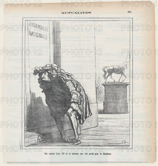 Pas content Louis XIV de la tournure que cela prend pour les Borbons, 1871.  Creator: Honore Daumier.
