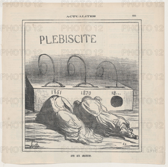 Avis aux amateurs, 1871. Creator: Honore Daumier.