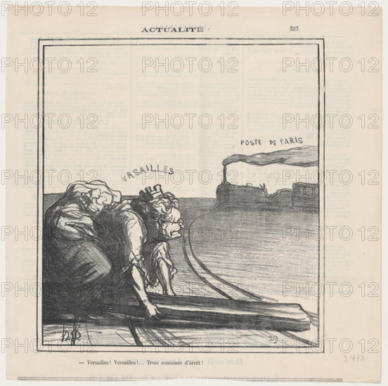 Versailles! Versailles!... Trois semaines d'arrêt!, 1871. Creator: Honore Daumier.