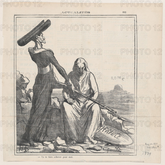 Va te faire achever pour moi, 1871. Creator: Honore Daumier.