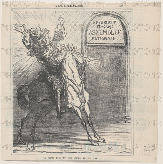 Ce pauvre Louis XIV n'en croyant pas ses yeux, 1871.  Creator: Honore Daumier.