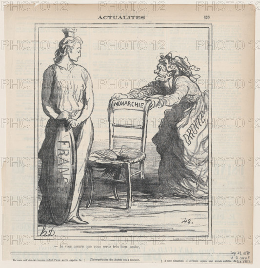 Je vous assure que vous serez très bien assise, 1871. Creator: Honore Daumier.