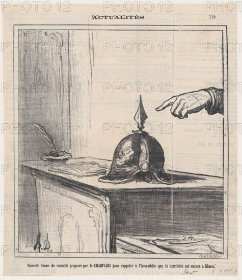 Nouvelle forme de sonnette proposée par le Charivari..., 1872.  Creator: Honore Daumier.