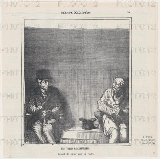 Les Trains Parlementaires, 1872.  Creator: Honore Daumier.